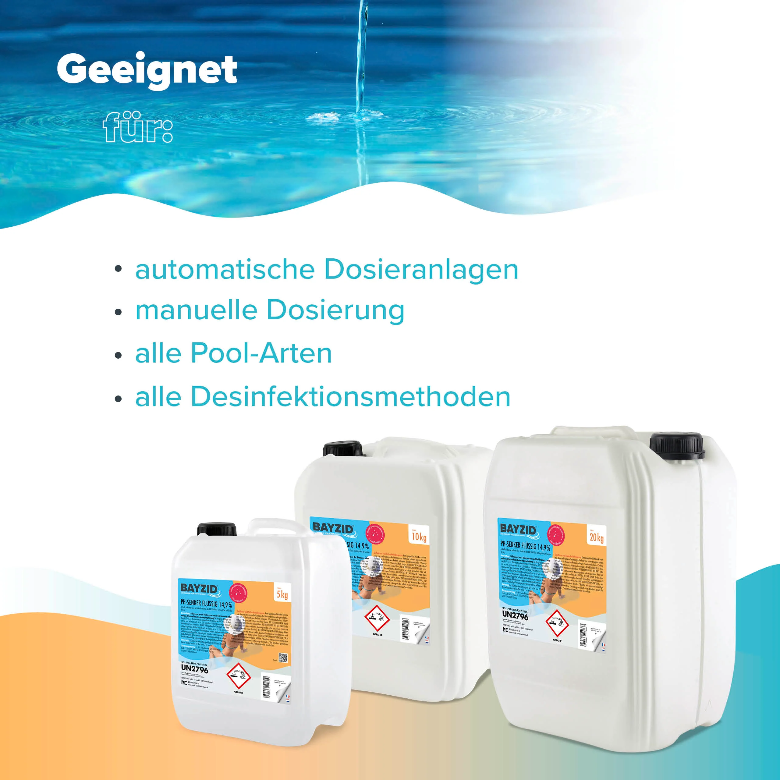 20 kg BAYZID® pH Minus flüssig 14,9% in Kanister - Image 5