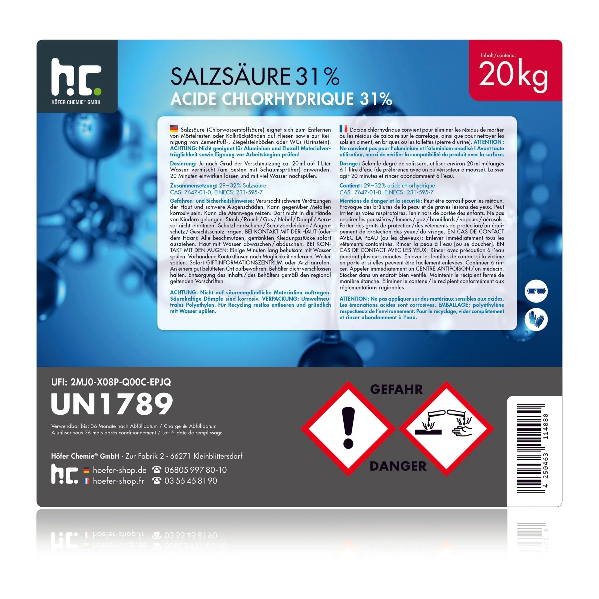 20 kg Höfer Chemie® Salzsäure 29-32% - Image 33