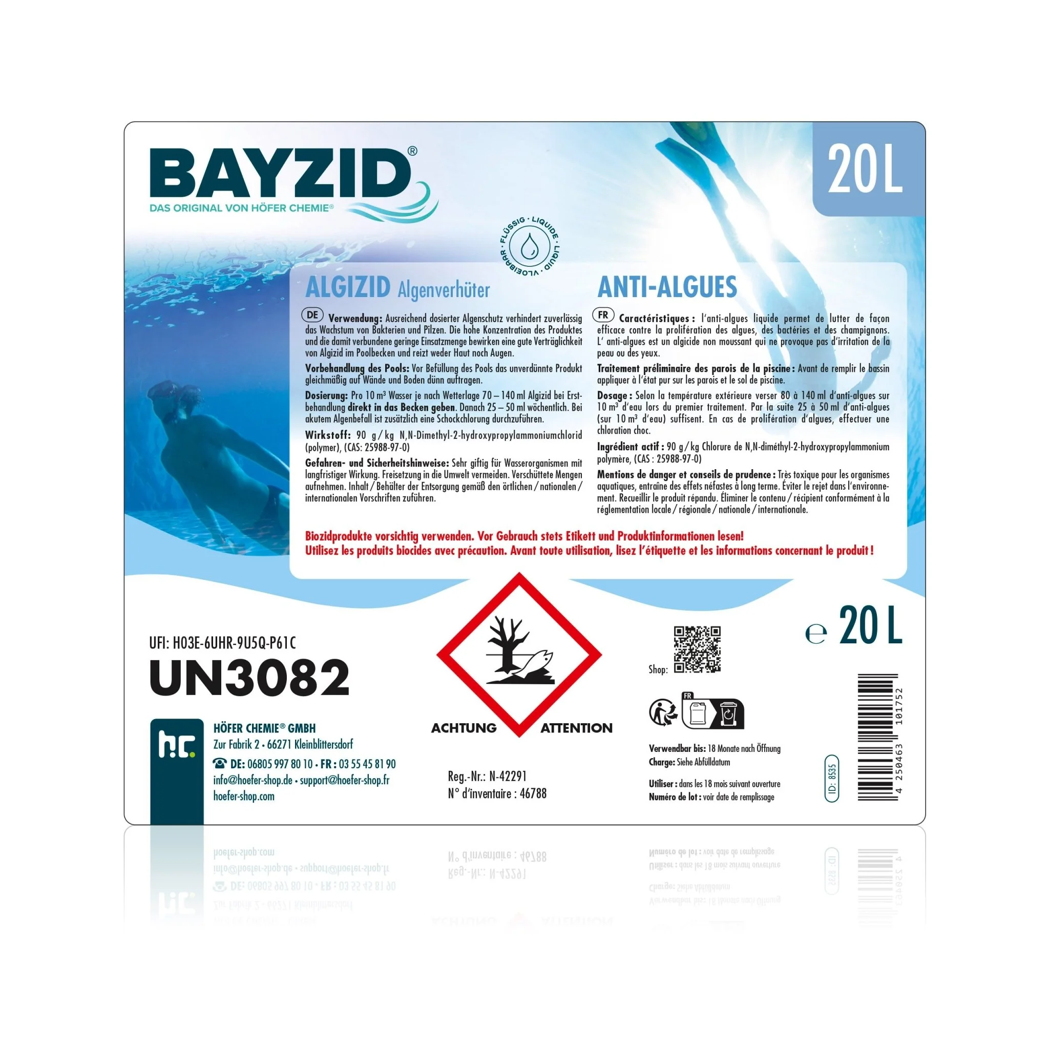 20 L BAYZID® Algizid Algenverhütung für Pools in Kanister - Image 10