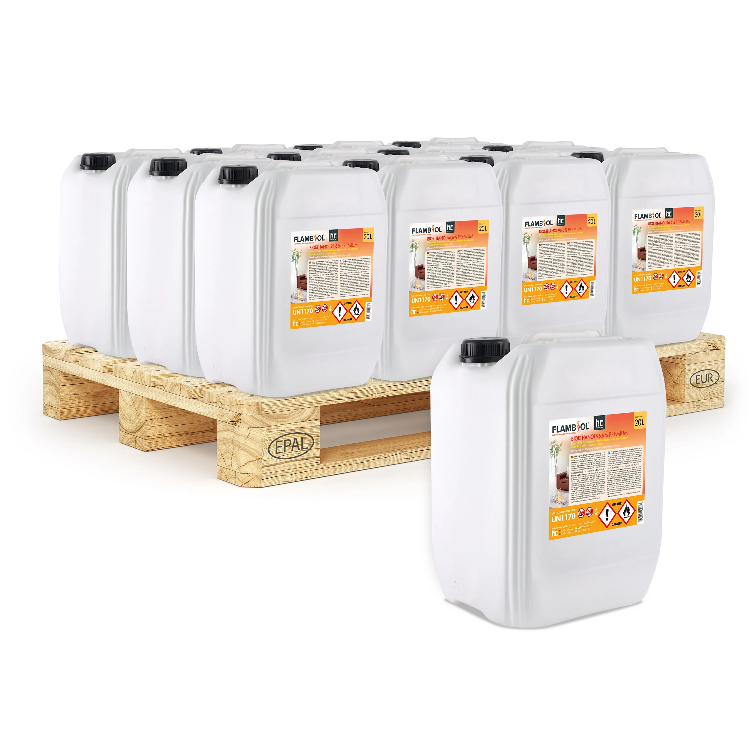 20 L FLAMBIOL® Bioethanol 96,6% Premium für Ethanolkamin in Kanistern - Image 6