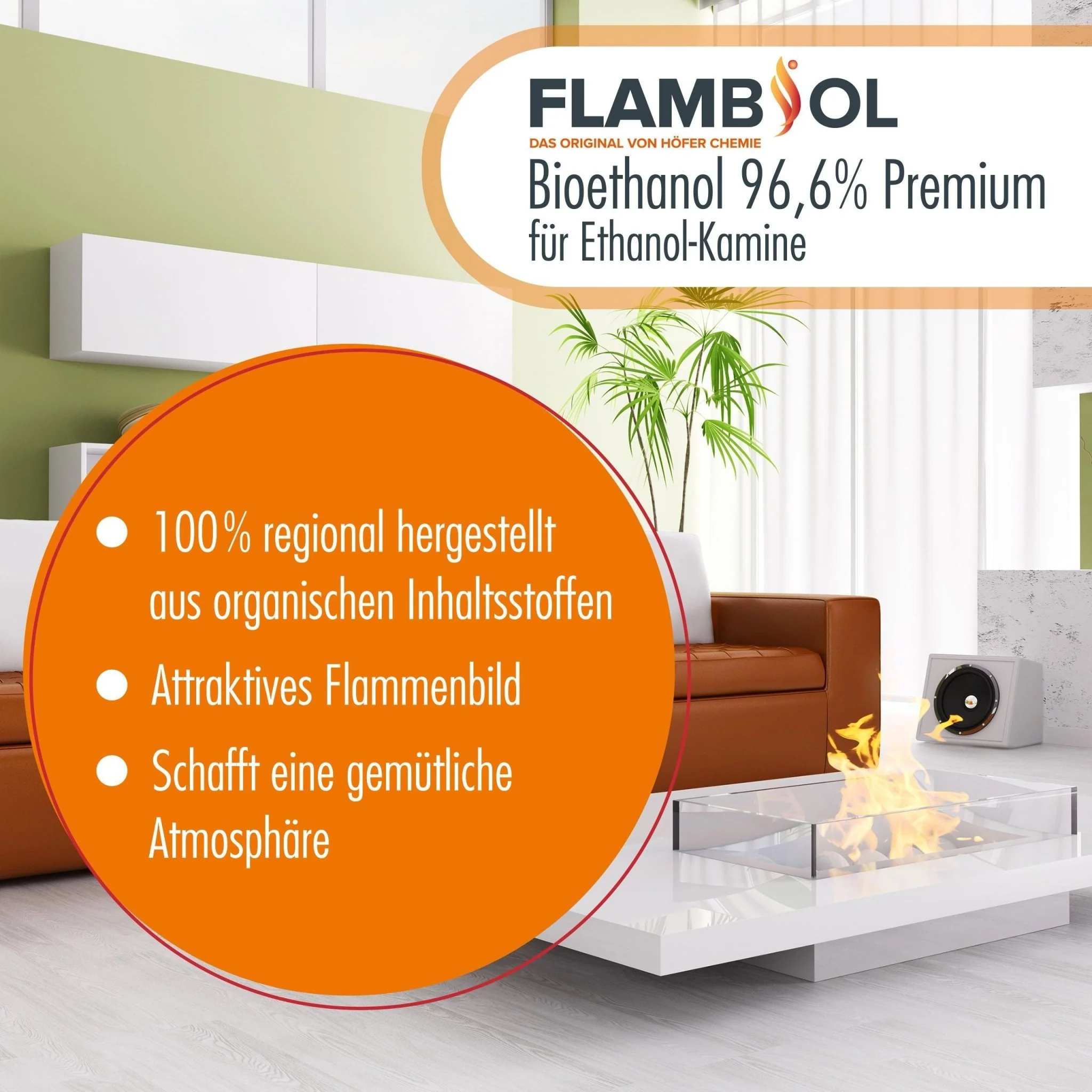 20 L FLAMBIOL® Bioethanol 96,6% Premium für Ethanolkamin in Kanistern - Image 9