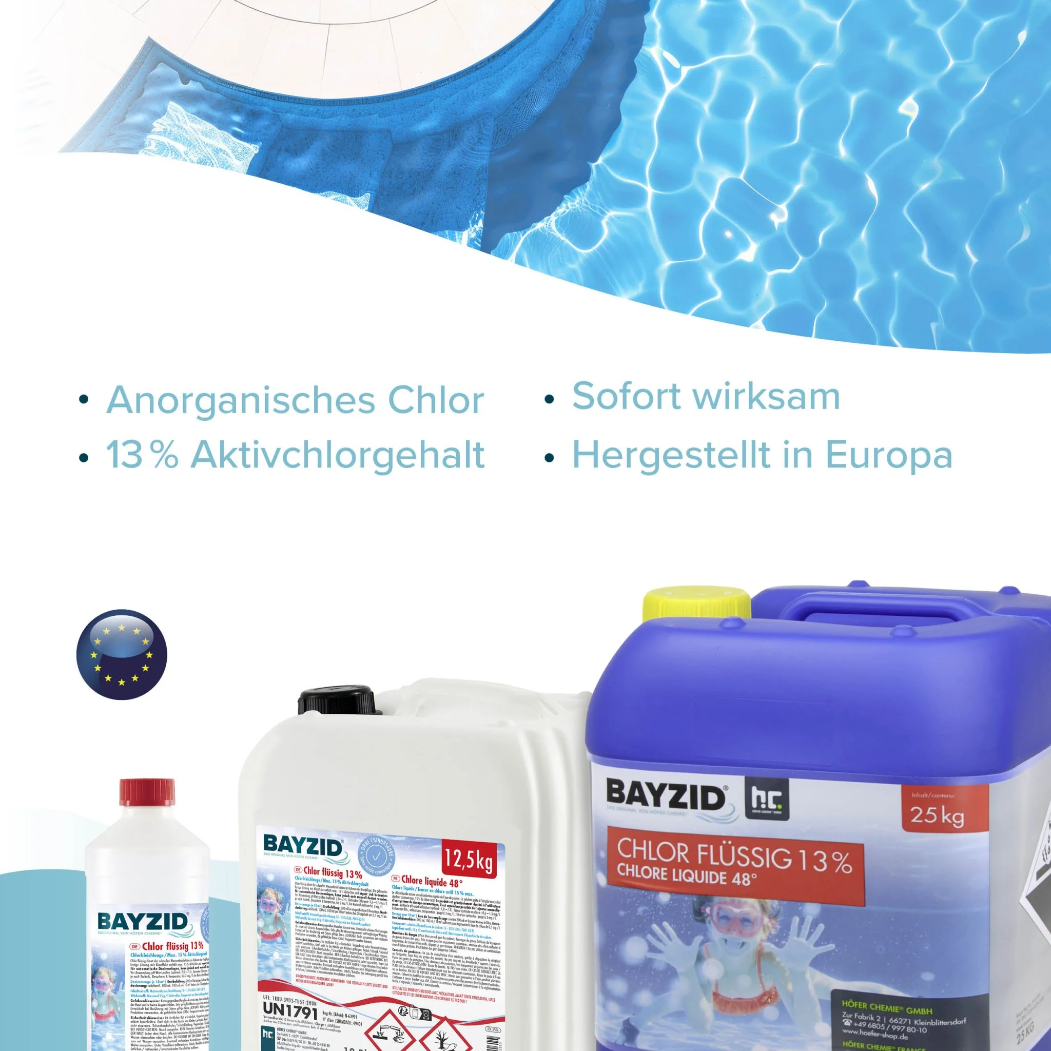 25 kg BAYZID® Chlor 13% flüssig für Pools in Kanister - Image 3