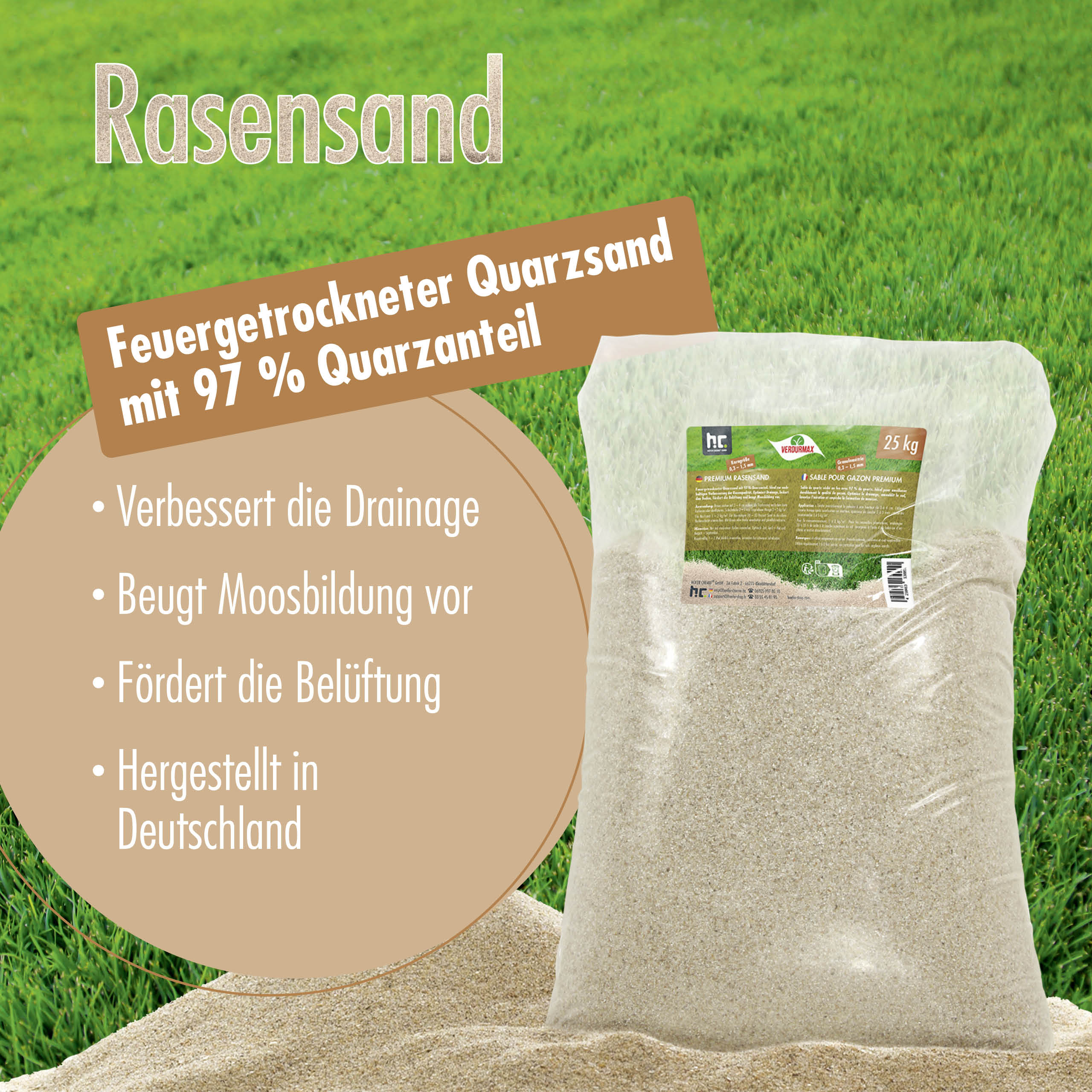 25 kg VERDURMAX® Premium Rasensand 0,3 - 1,5 mm - Image 3