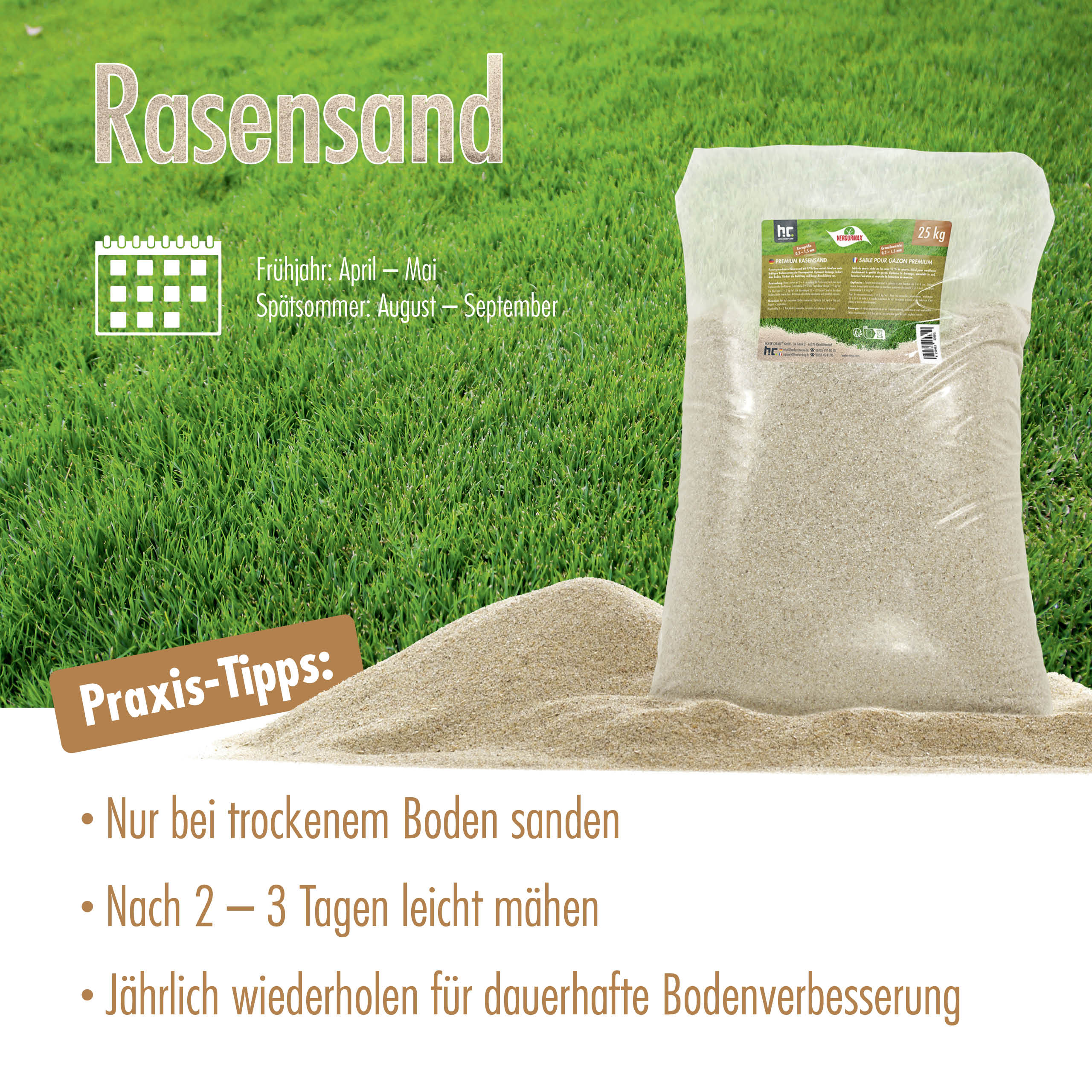 25 kg VERDURMAX® Premium Rasensand 0,3 - 1,5 mm - Image 5