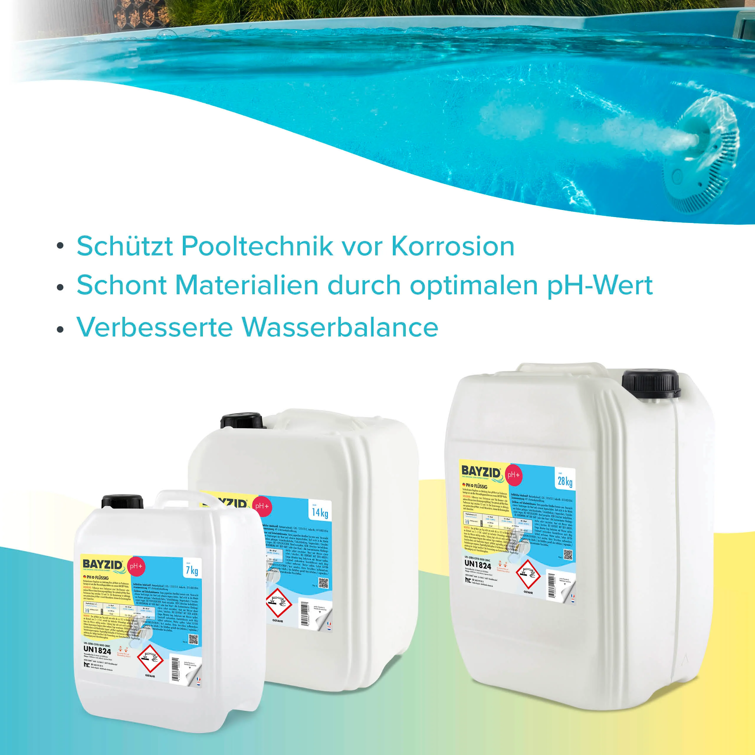 28 kg BAYZID® pH Plus flüssig für Pools in großen Kanistern - Image 5