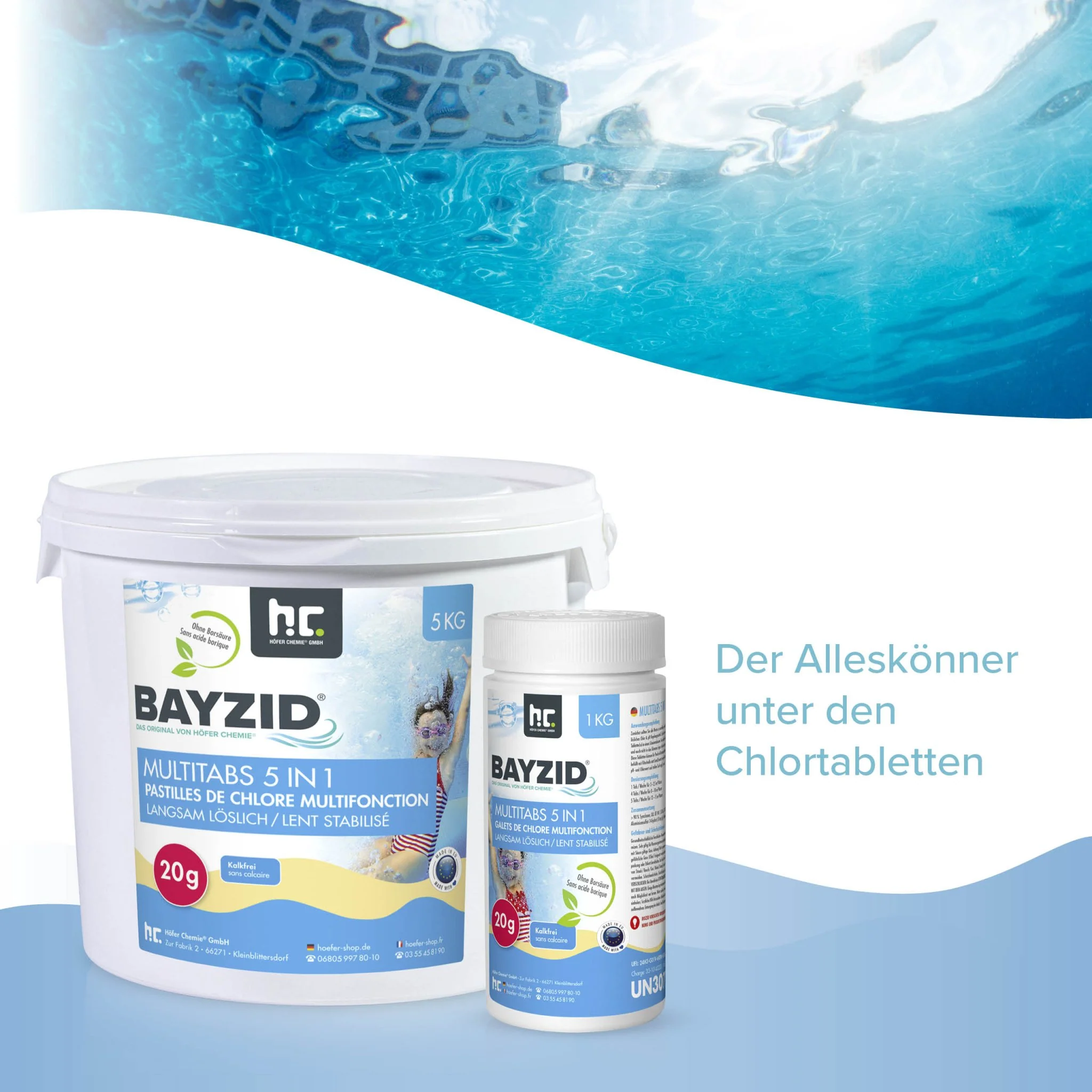 5 kg BAYZID® Multitabs 20g 5in1 für Pools in Eimer - Image 3