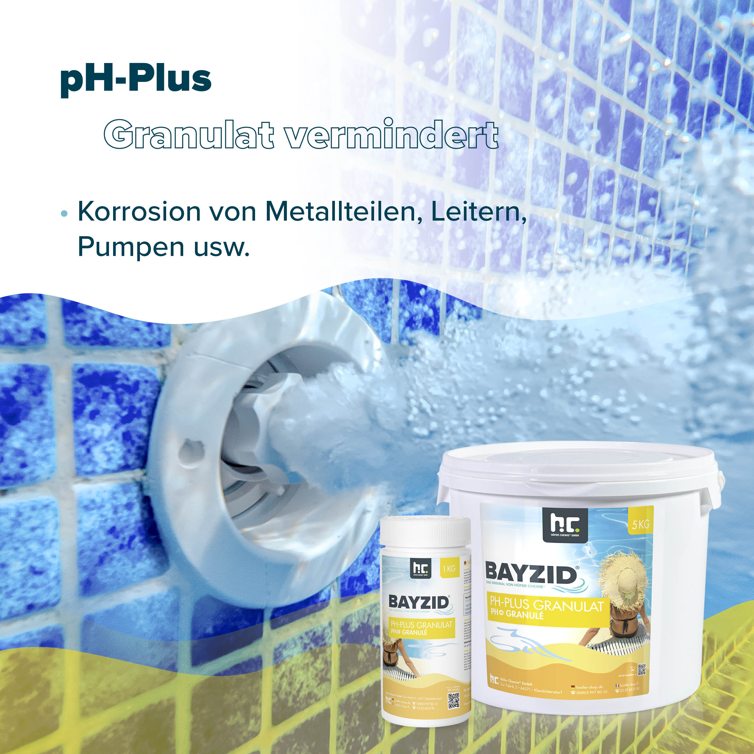 5 kg BAYZID® pH Plus Granulat für den Pool in Eimer - Image 6