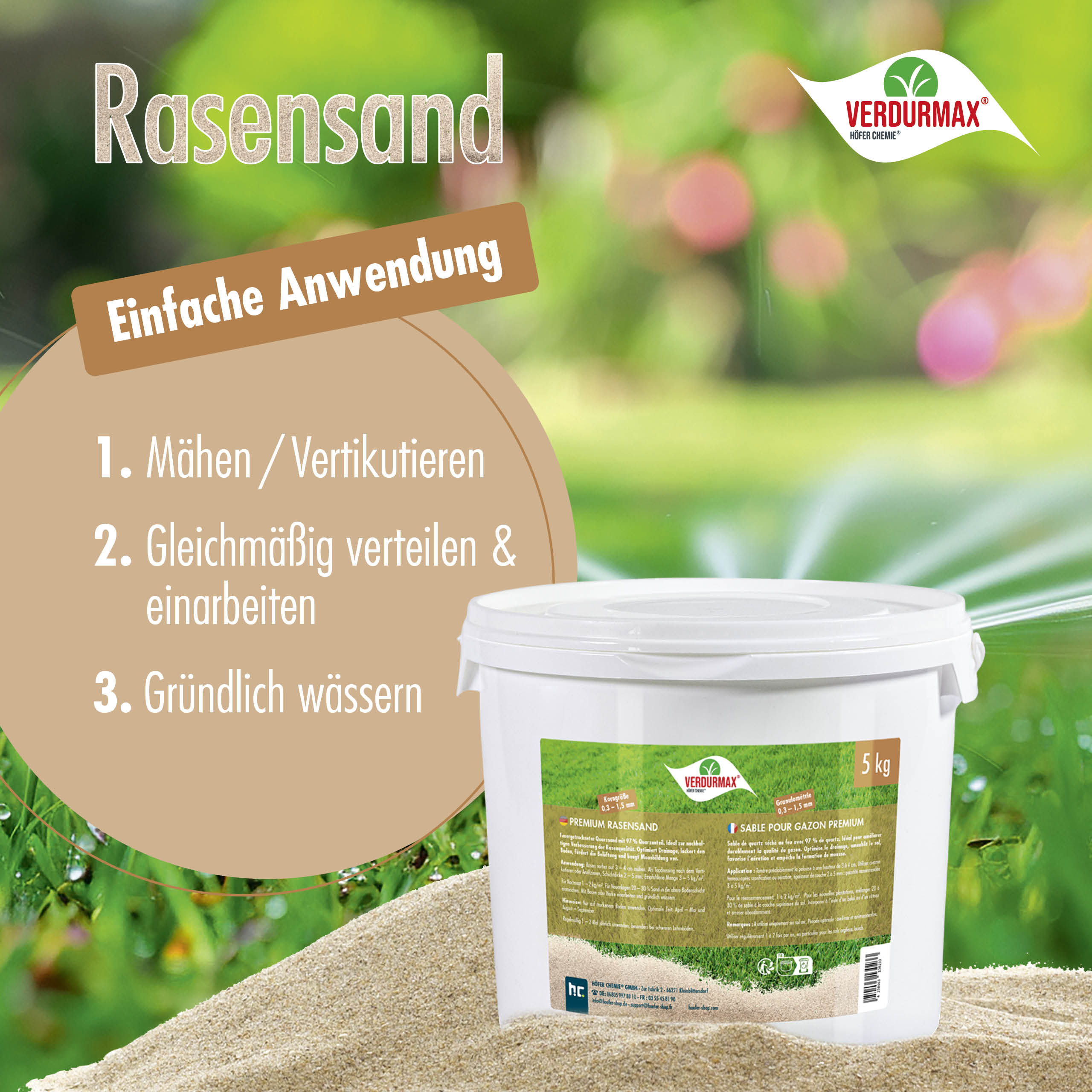 5 kg VERDURMAX® Premium Rasensand 0,3 - 1,5 mm - Image 2