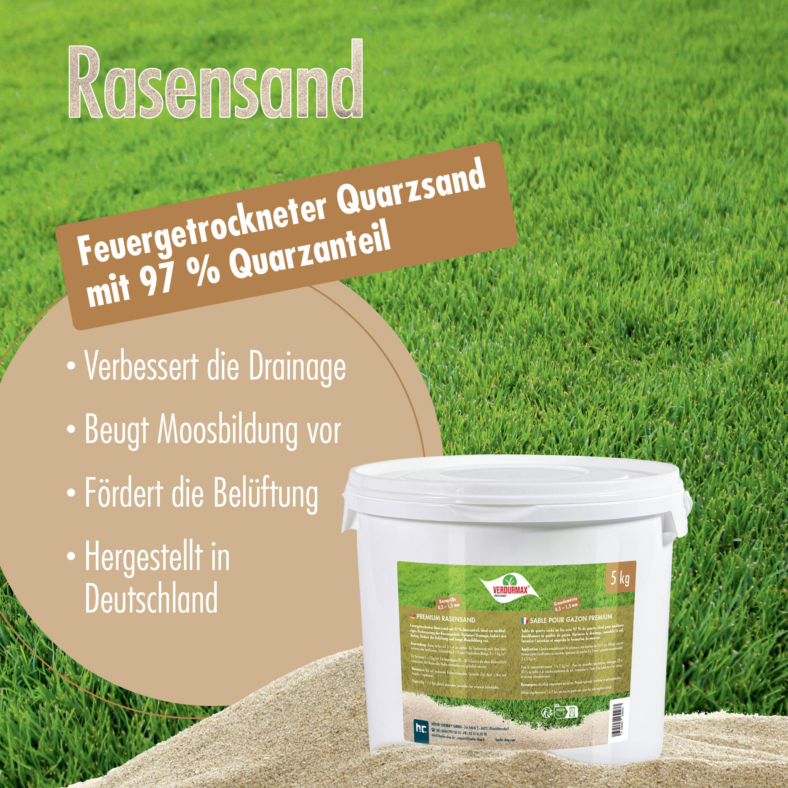 5 kg VERDURMAX® Premium Rasensand 0,3 - 1,5 mm - Image 3
