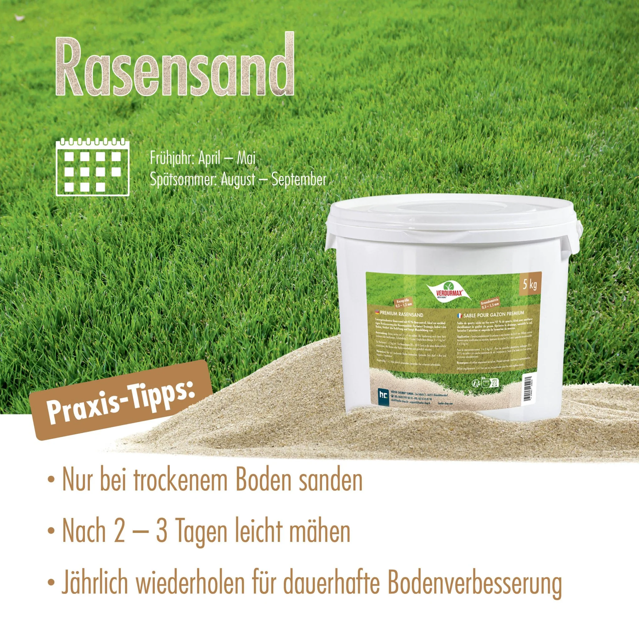 5 kg VERDURMAX® Premium Rasensand 0,3 - 1,5 mm - Image 5