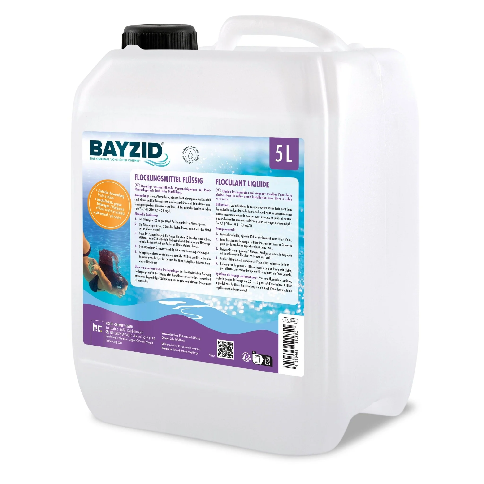 5 L BAYZID® Flockungsmittel flüssig für Pools im Kanister