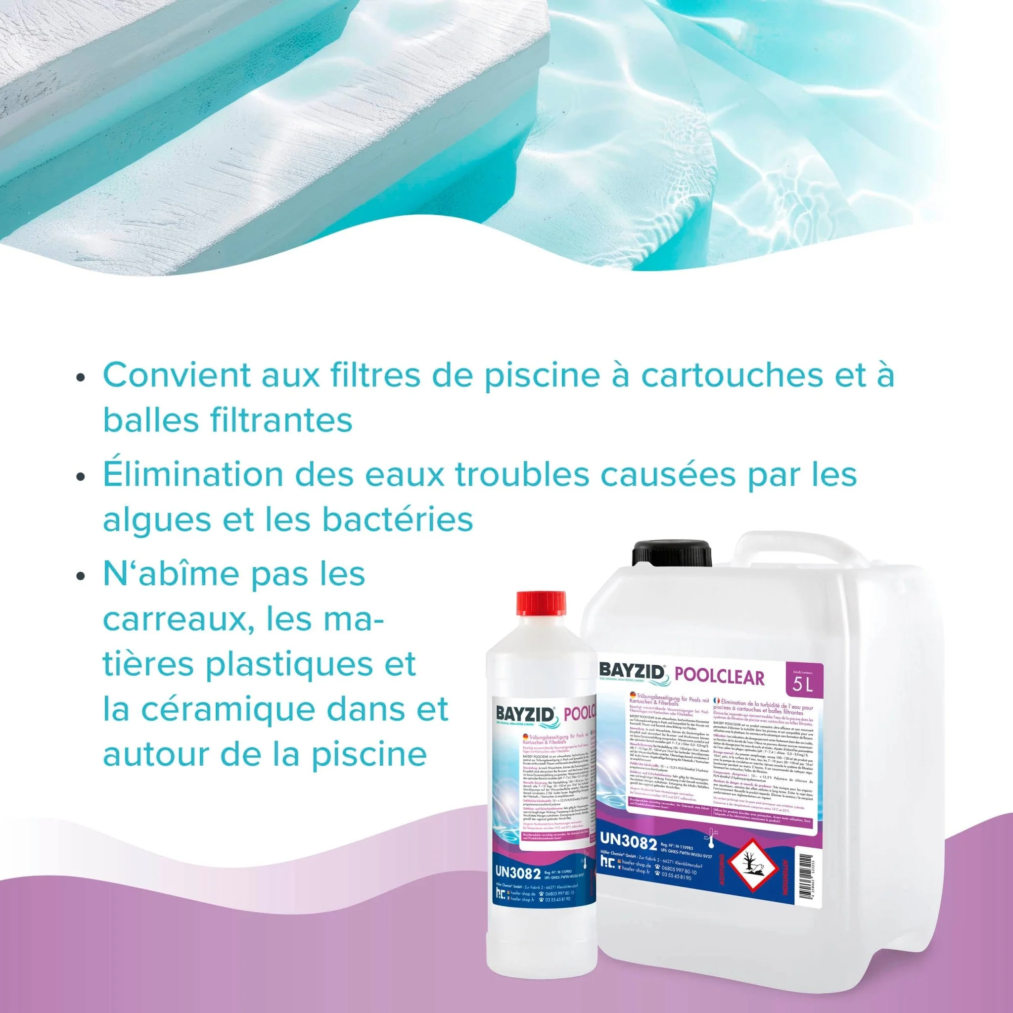 5 L BAYZID® Poolclear - Trübungsbeseitigung für Pool-Filter mit Kartuschen & Filterballs - Image 8