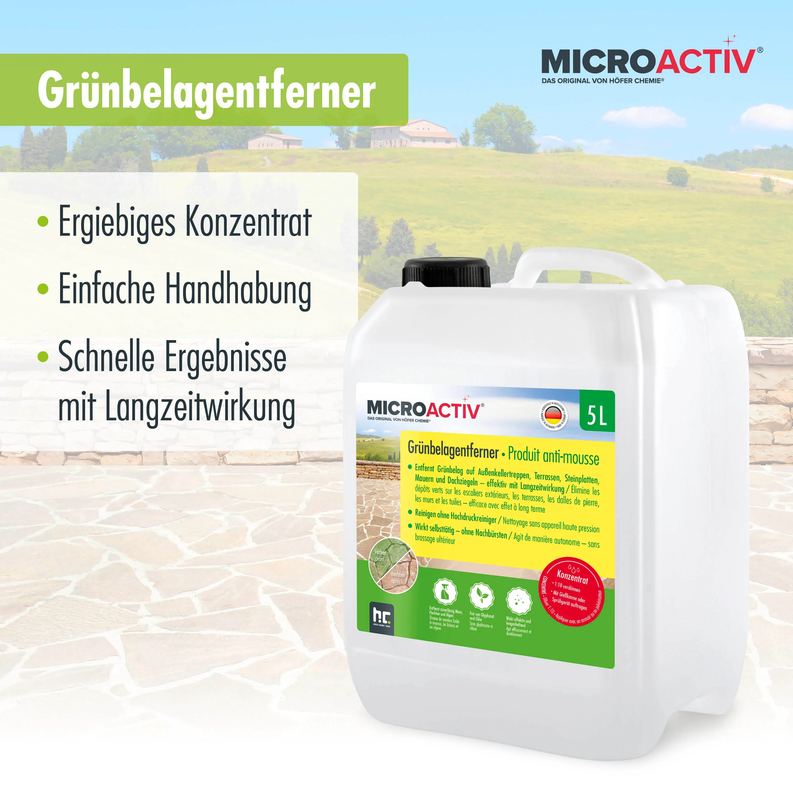 5 L MICROACTIV® Steinreiniger / Grünbelag-Entferner - Image 2