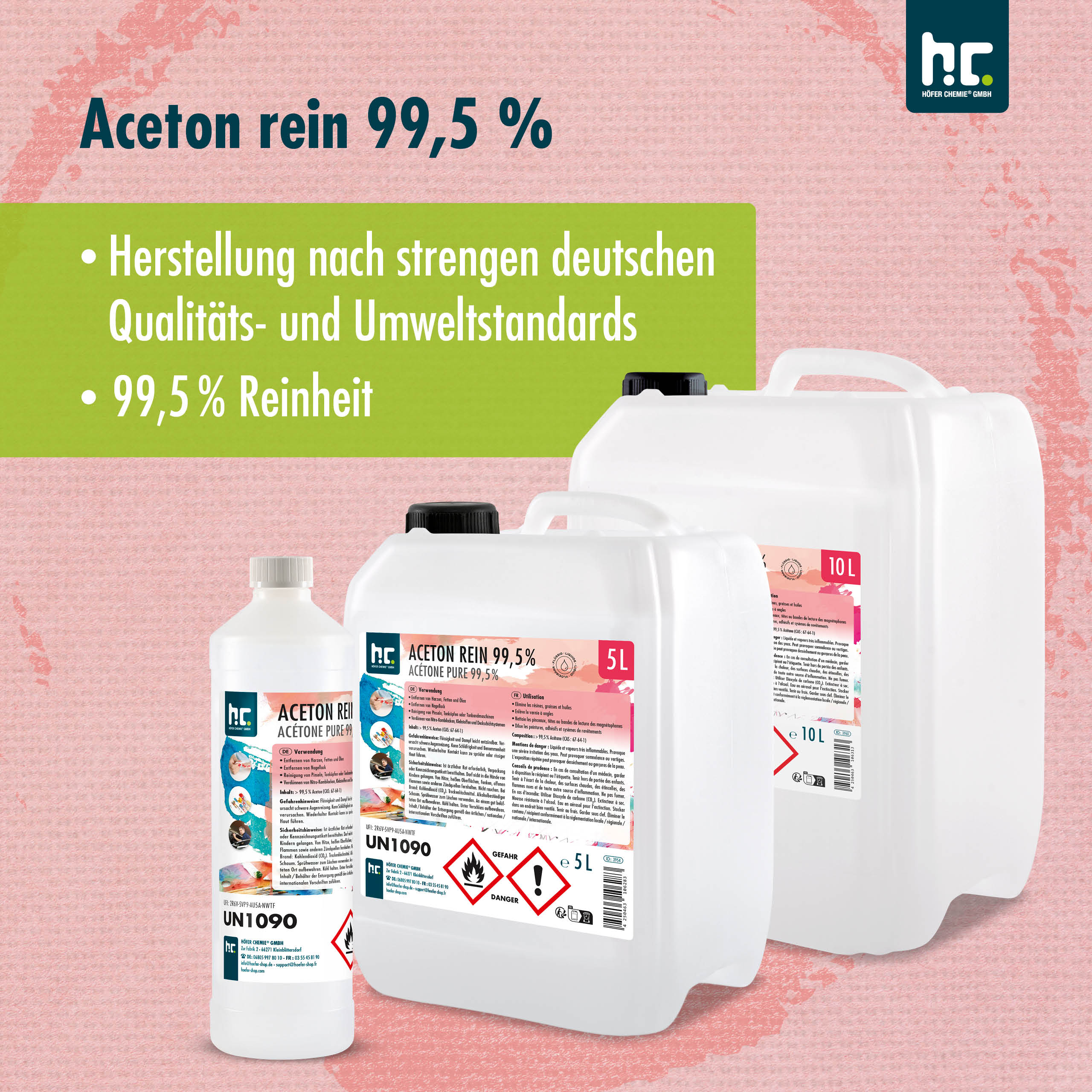 5 L Höfer Chemie® Aceton rein 99,5% in Kanister - Image 3