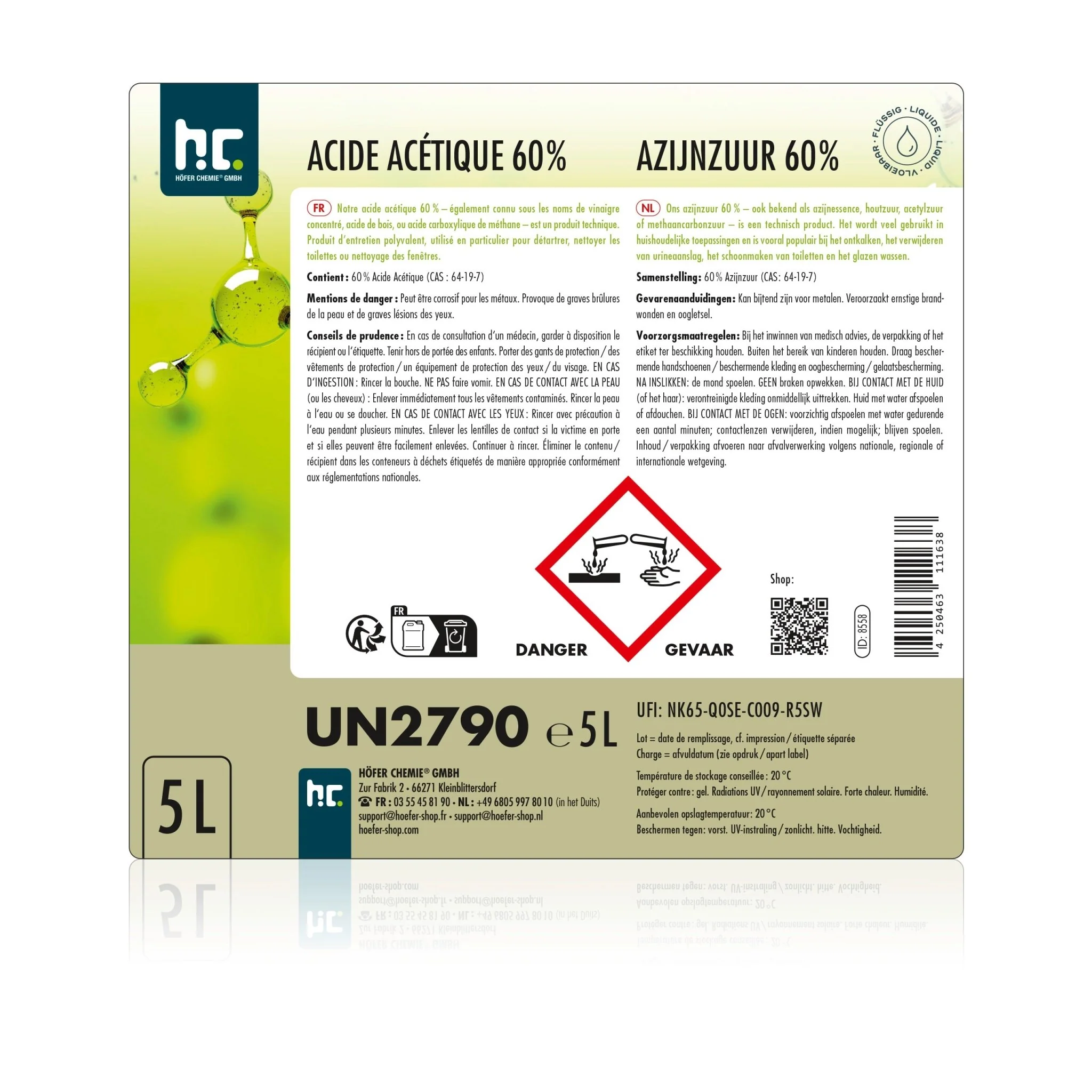 5 L Höfer Chemie® Essigsäure 60% in Kanistern - Image 11