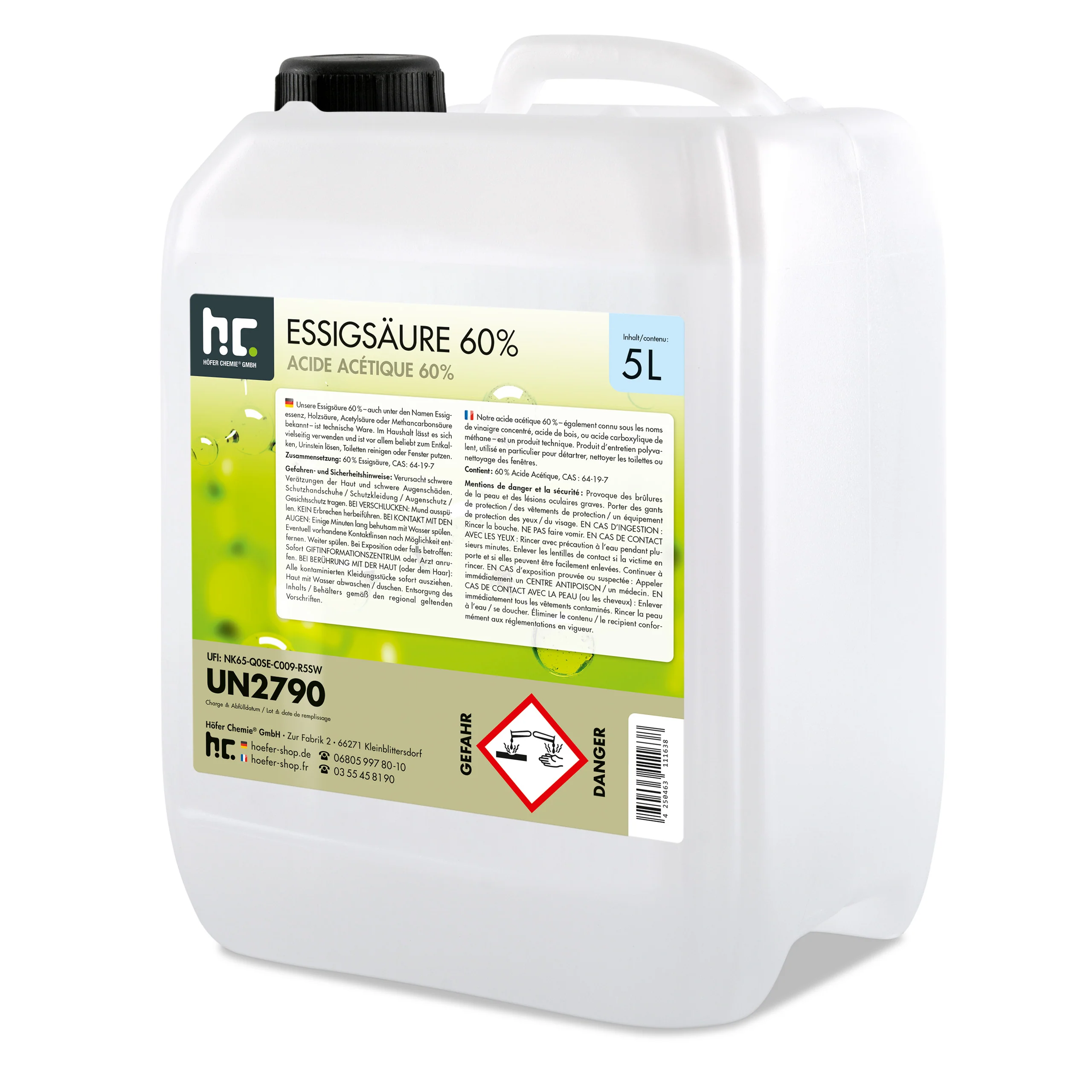5 L Höfer Chemie® Essigsäure 60% in Kanistern - Image 14