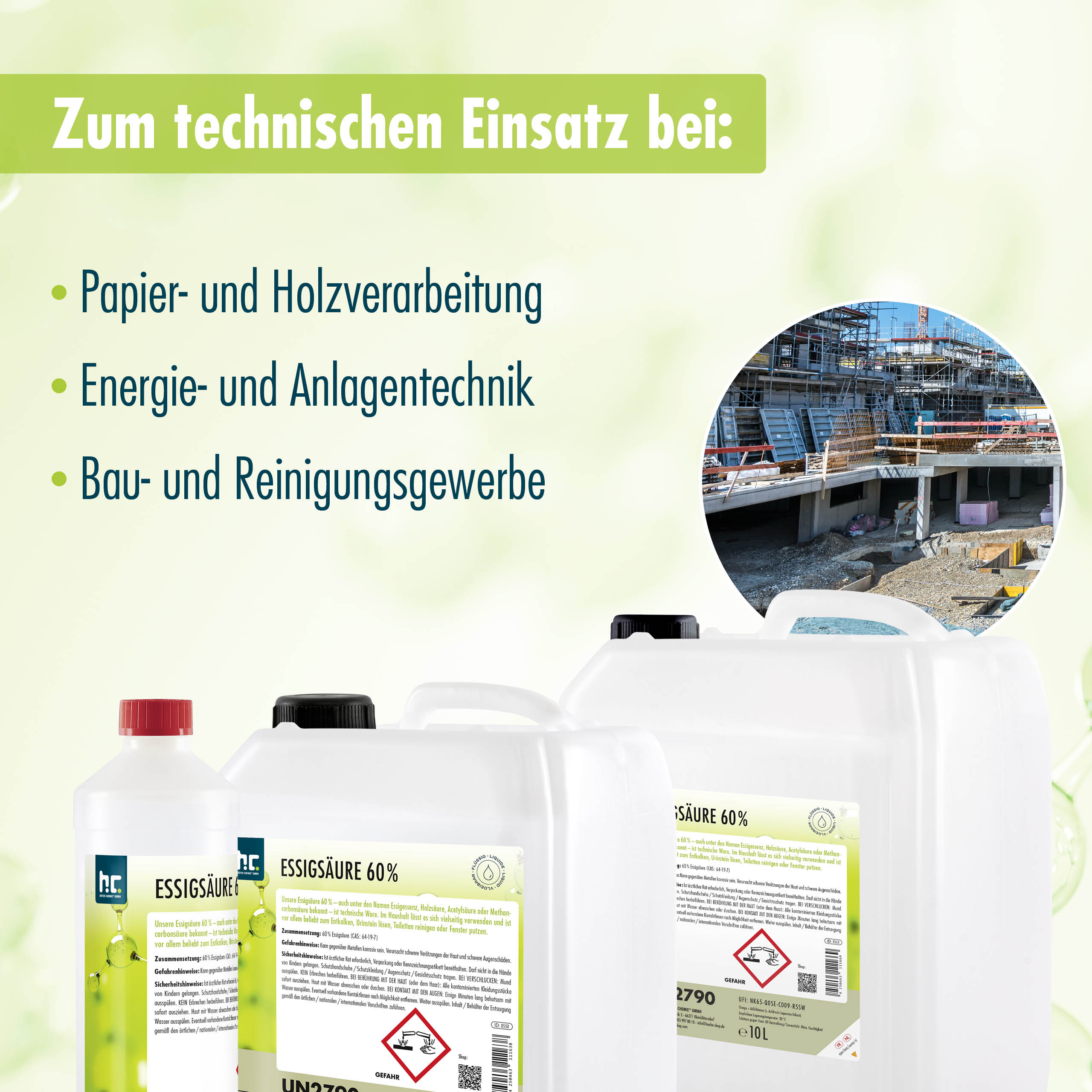 5 L Höfer Chemie® Essigsäure 60% in Kanistern - Image 4