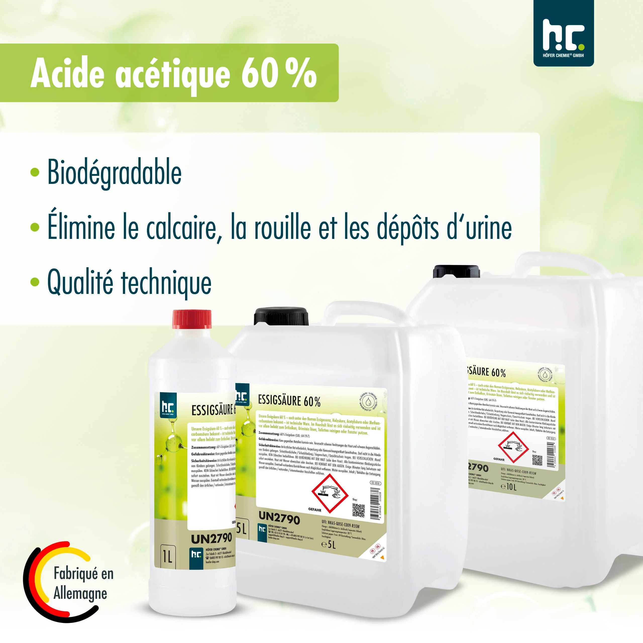 5 L Höfer Chemie® Essigsäure 60% in Kanistern - Image 6
