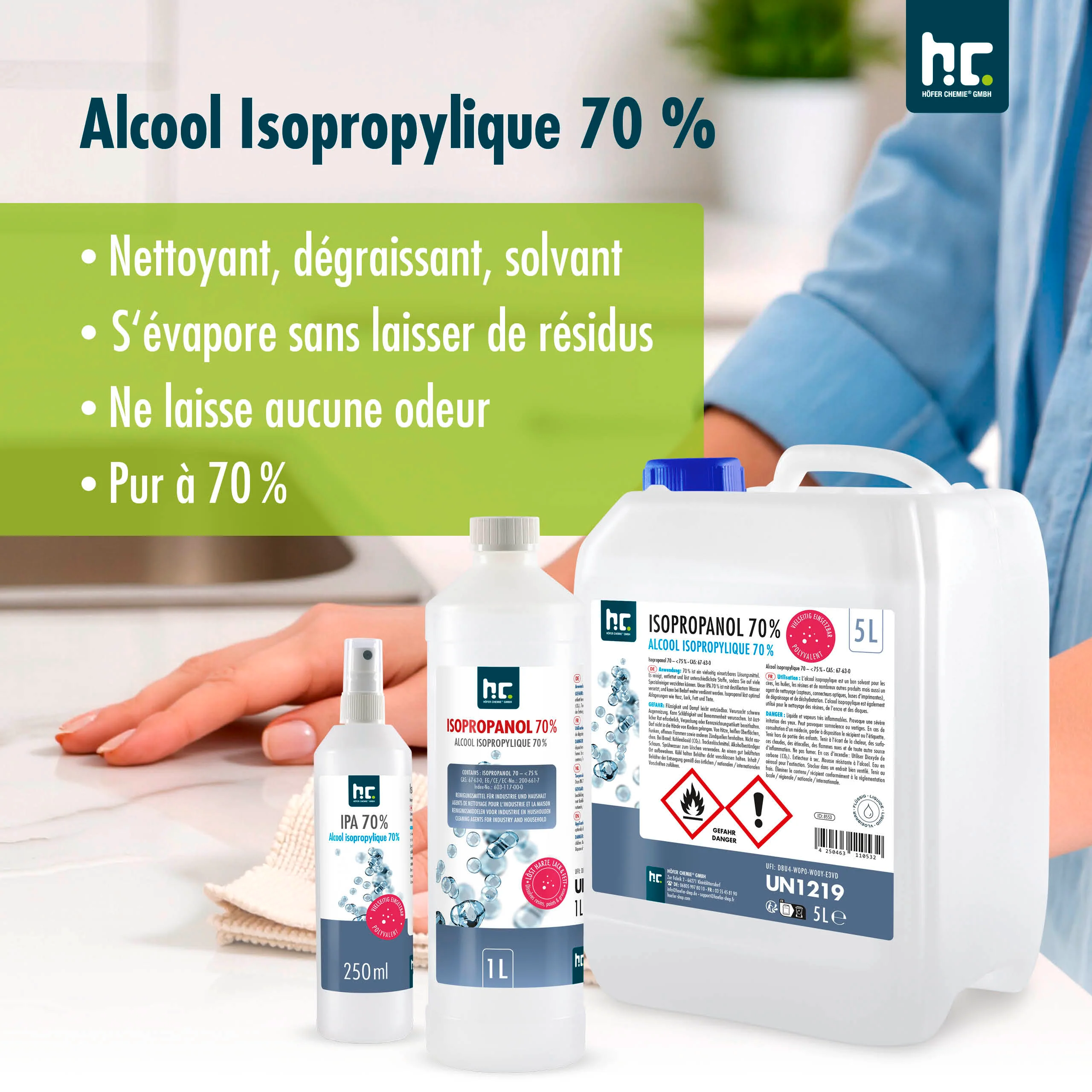 5 L Höfer Chemie® Isopropanol 70% in Kanistern - Image 7