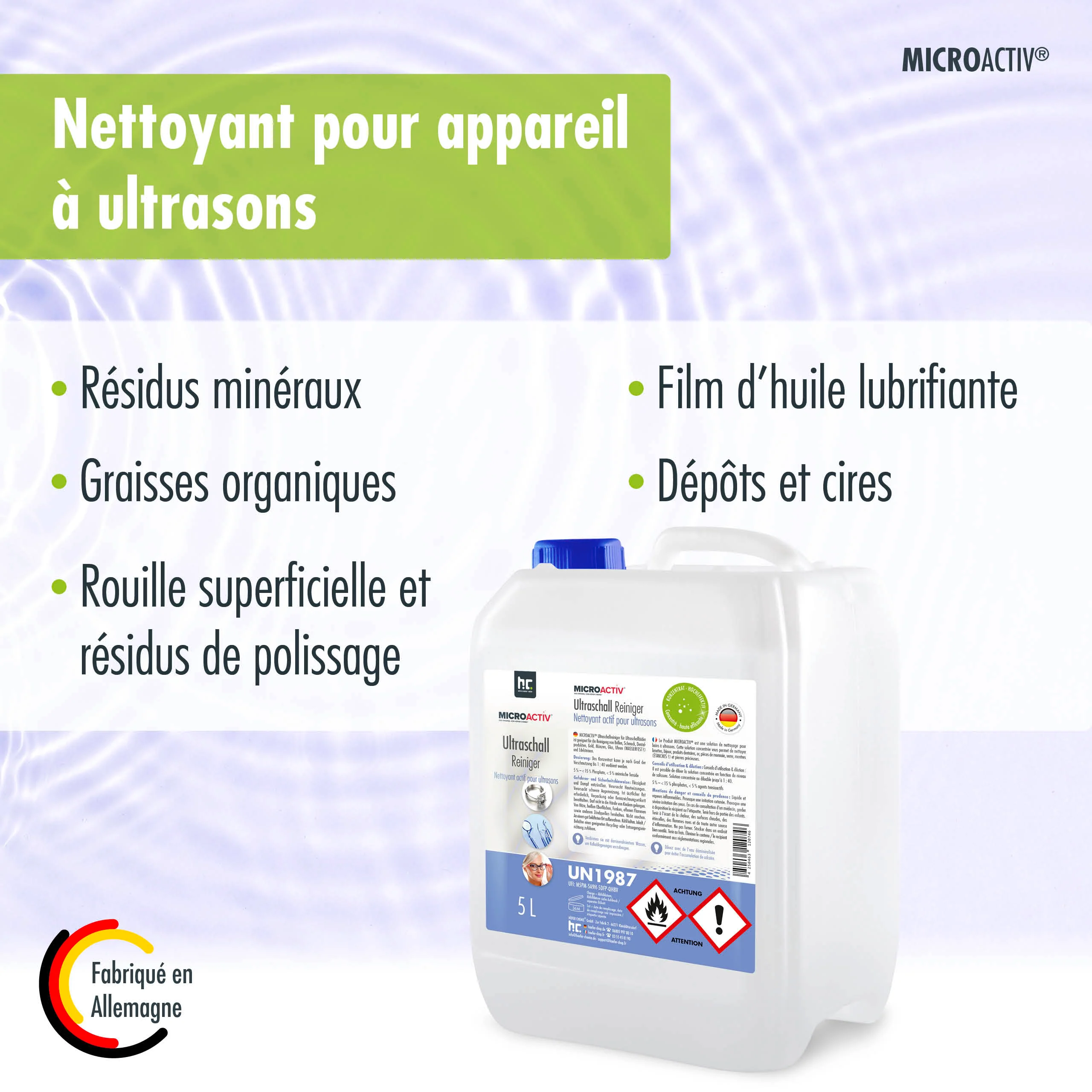 5 L Microactiv® Ultraschallreiniger Flüssig-Konzentrat für Ultraschallbad - Image 3