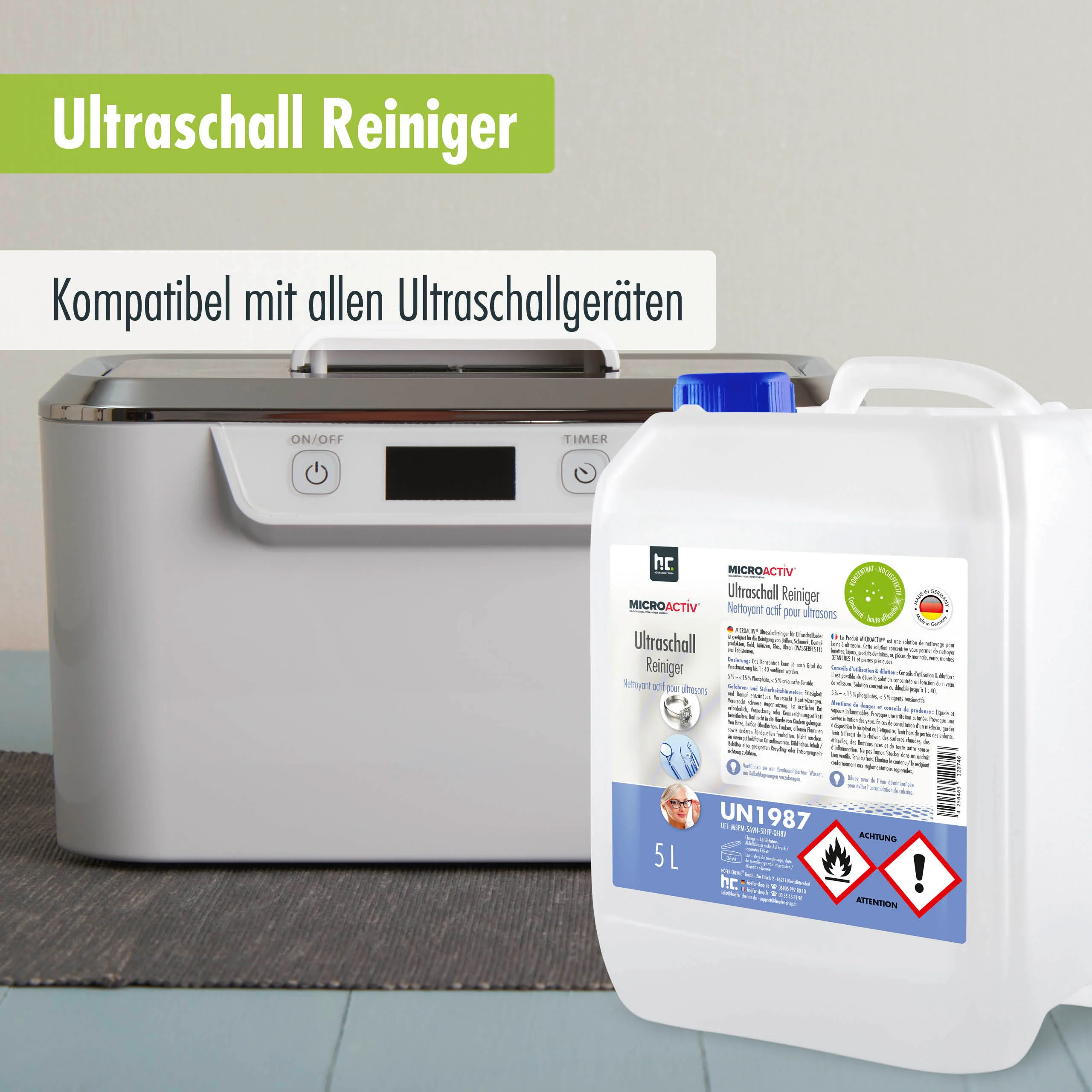 5 L Microactiv® Ultraschallreiniger Flüssig-Konzentrat für Ultraschallbad - Image 8