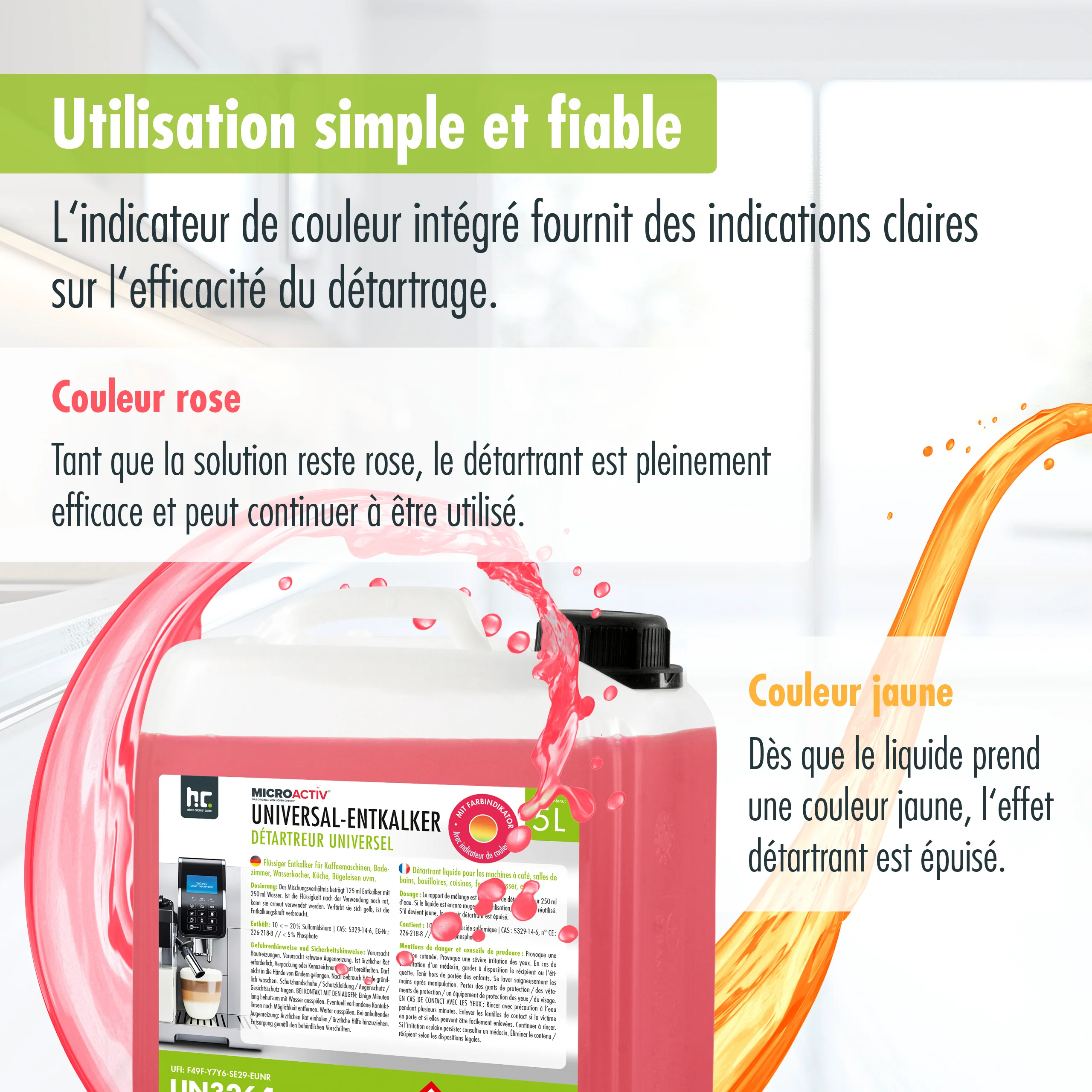 5 L Microactiv® Universal Entkalker mit Farbindikator für Kaffeevollautomaten im Kanister - Image 7
