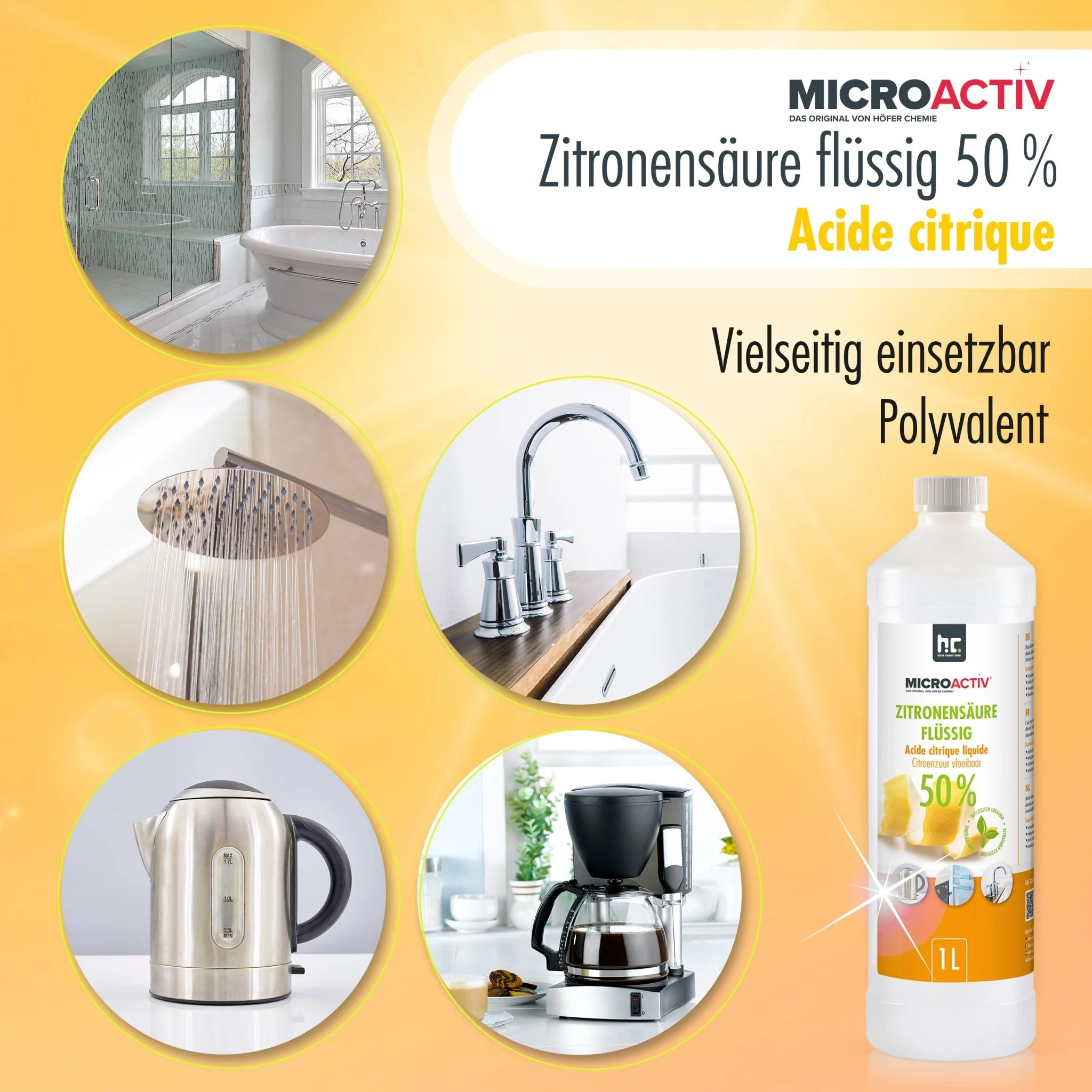 5 L Microactiv® Zitronensäure 50% flüssig Entkalker in Kanister - Image 4