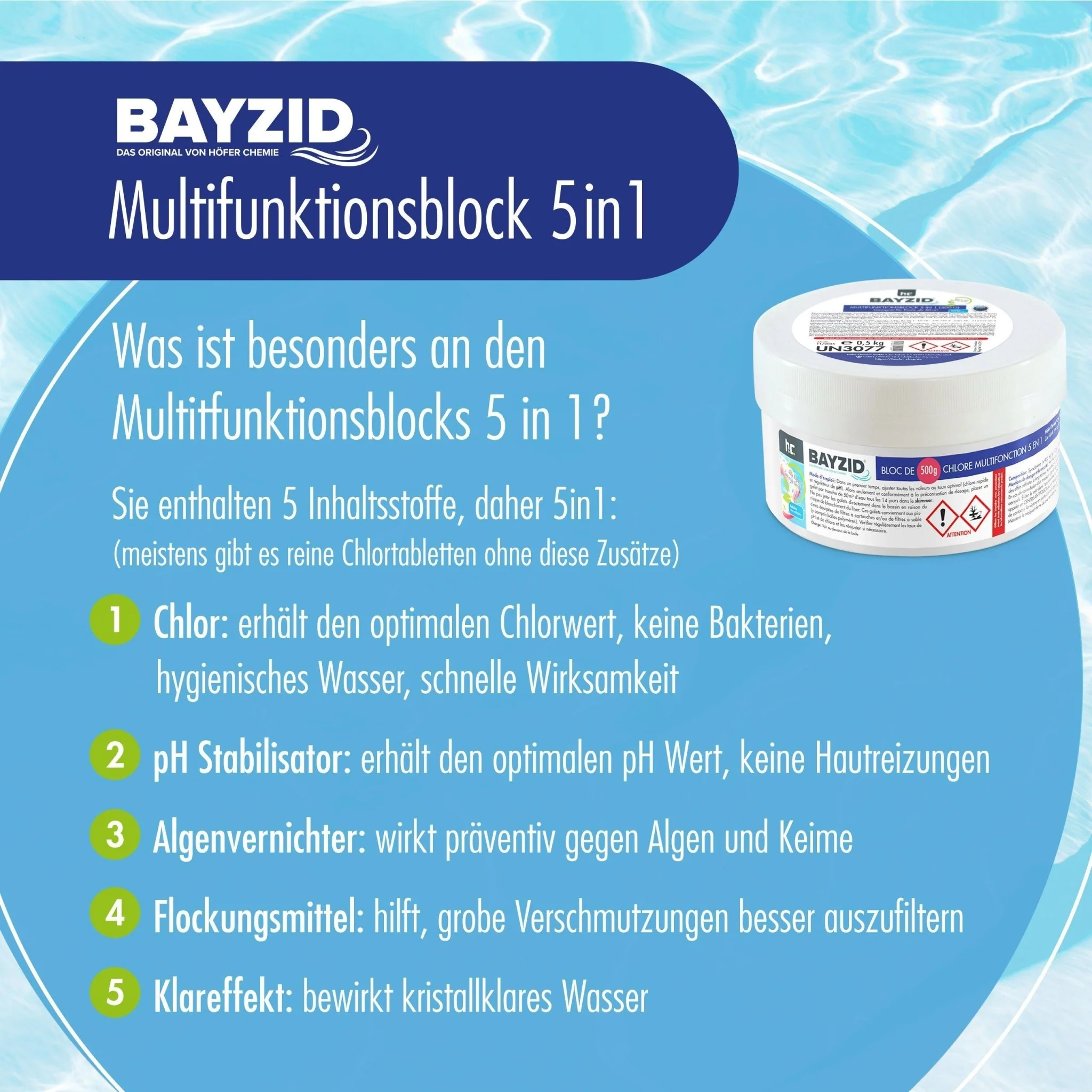 500 g BAYZID® Multiblock 5in1 für Pools - Image 3