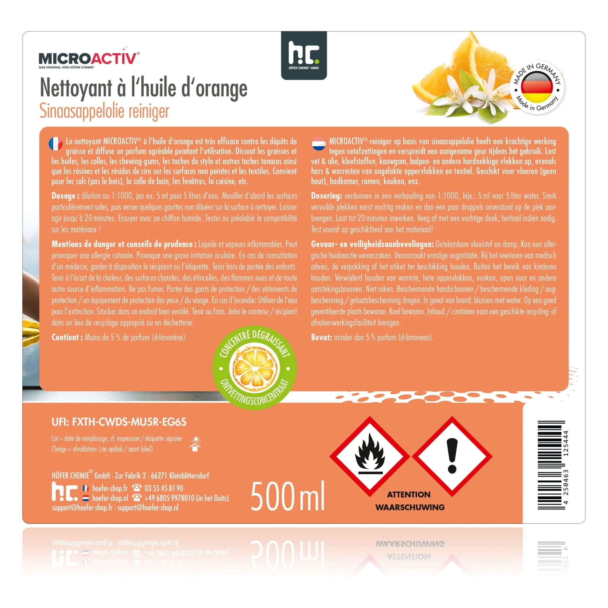 500 ml Microactiv® Orangenöl Reiniger Konzentrat in Flasche - Image 11