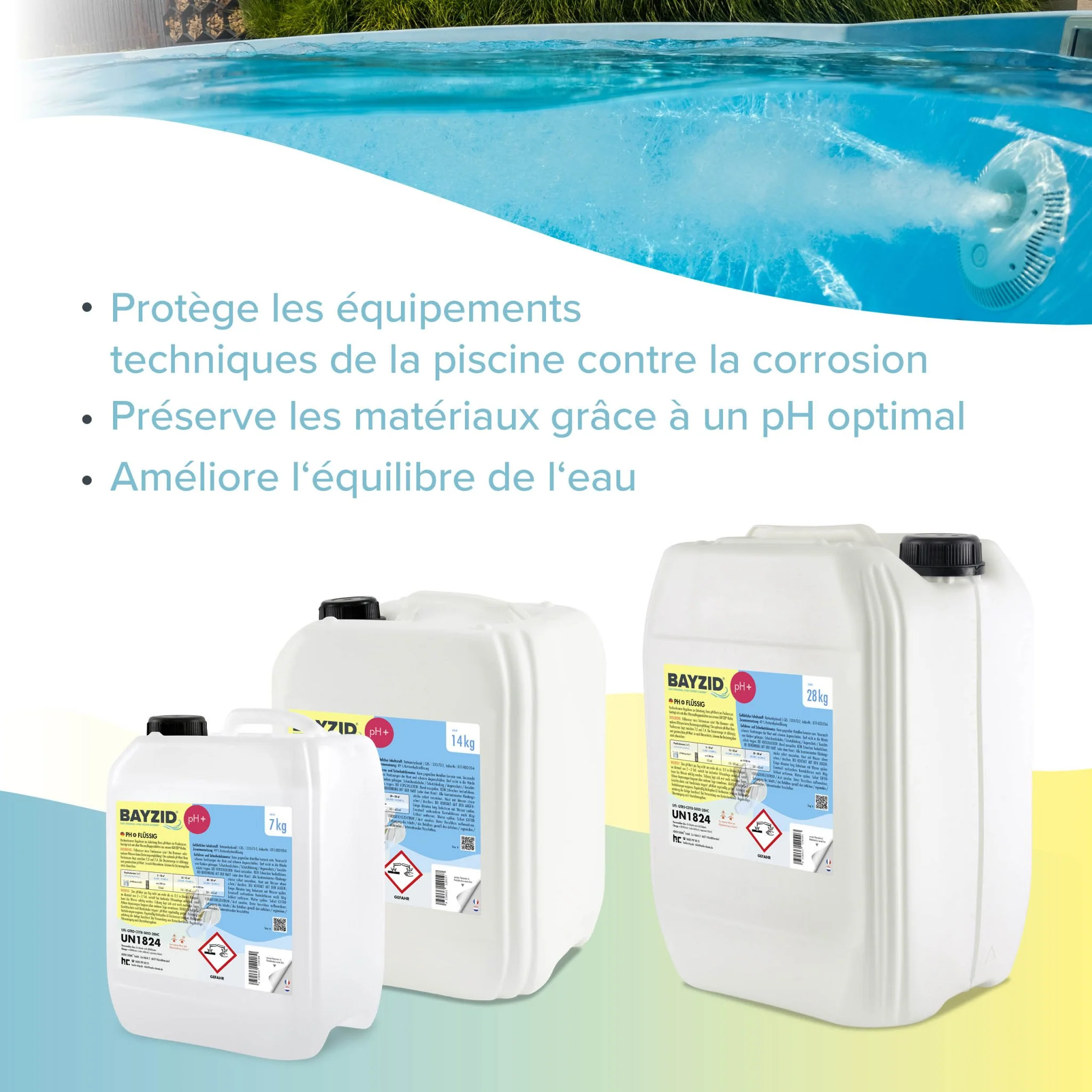 7 kg BAYZID® pH Plus flüssig für Pools in handlichen Kanistern - Image 10