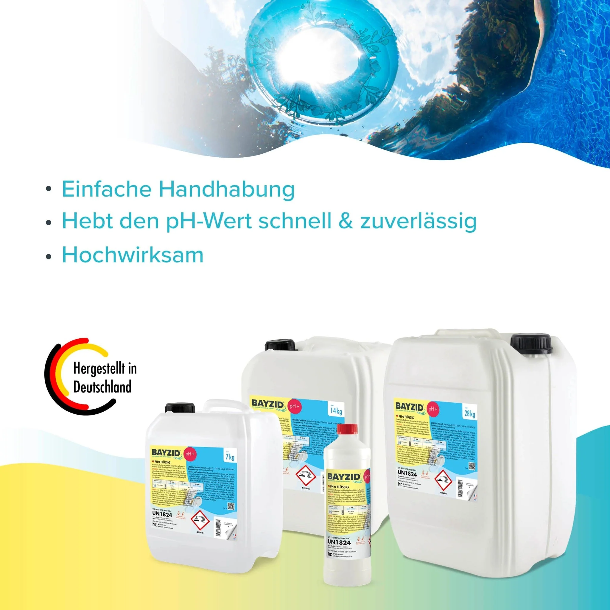 7 kg BAYZID® pH Plus flüssig für Pools in handlichen Kanistern - Image 3