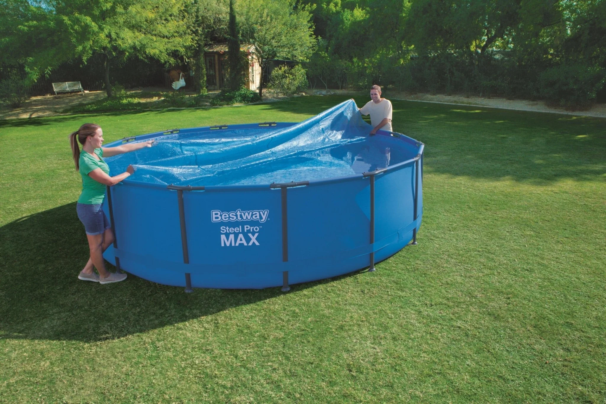 Bestway® PE-Solarabdeckplane Ø 366 cm, blau, rund - Image 3