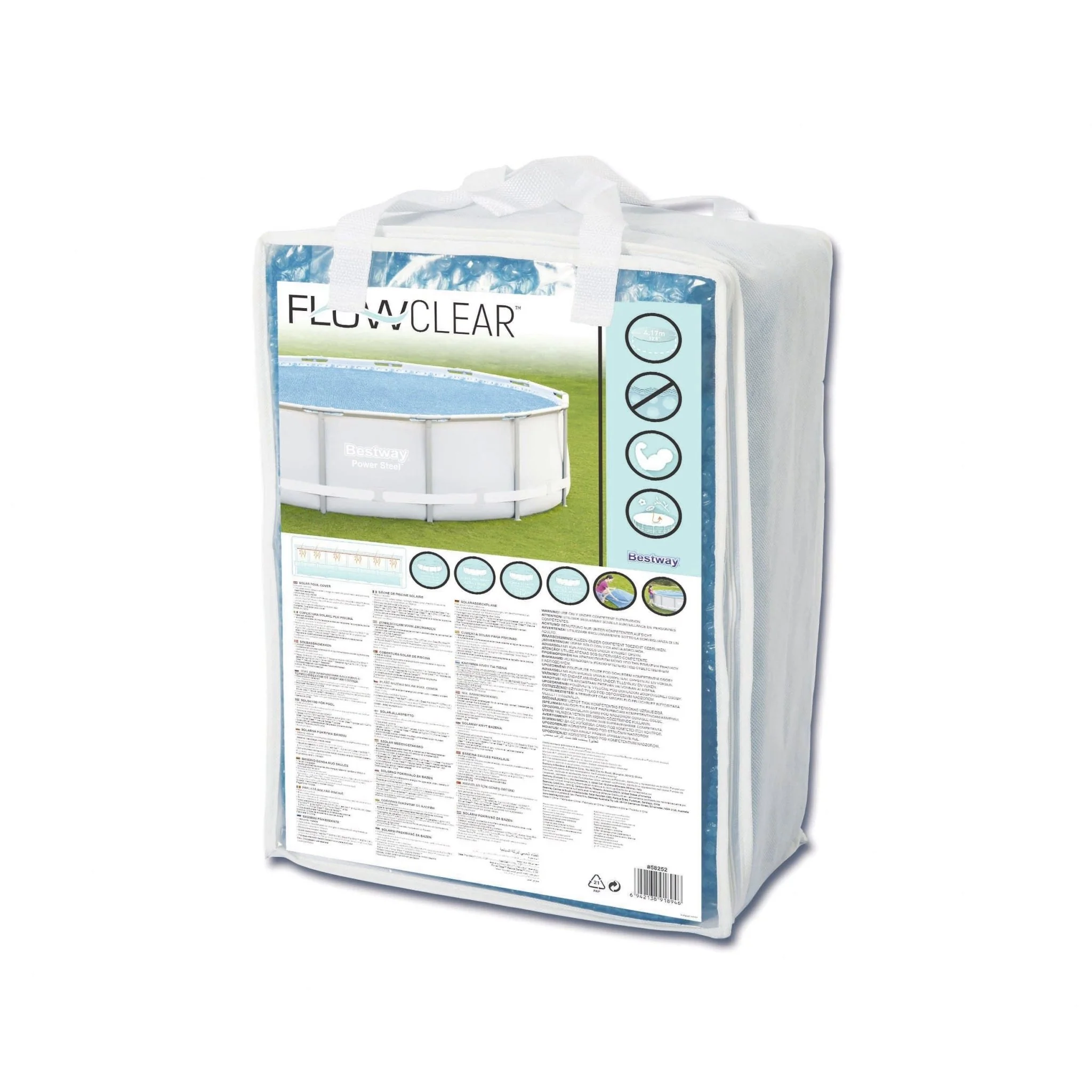 Bestway® PE-Solarabdeckplane Ø 366 cm, blau, rund - Image 6